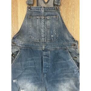 BDG Urban Outfitters Distressed Denim Overalls Size M Blue 100% Cotton 90s Y2K